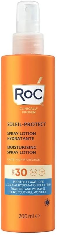 RoC - Soleil-Protect Moisturizing Lotion Spray SPF 30 - Non-greasy Sunscreen - High Protection - Water Resistant - 200 ml