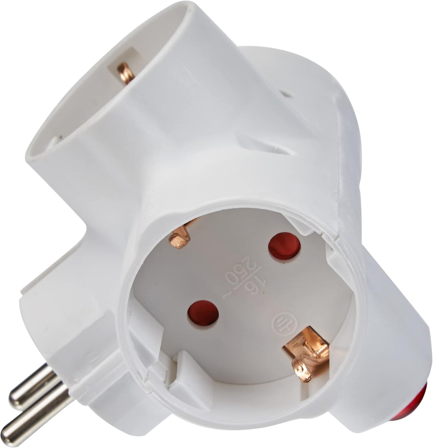 Wolpack 19110047 Adaptateur Triple Schuko 16 A 250 V avec Interrupteur.