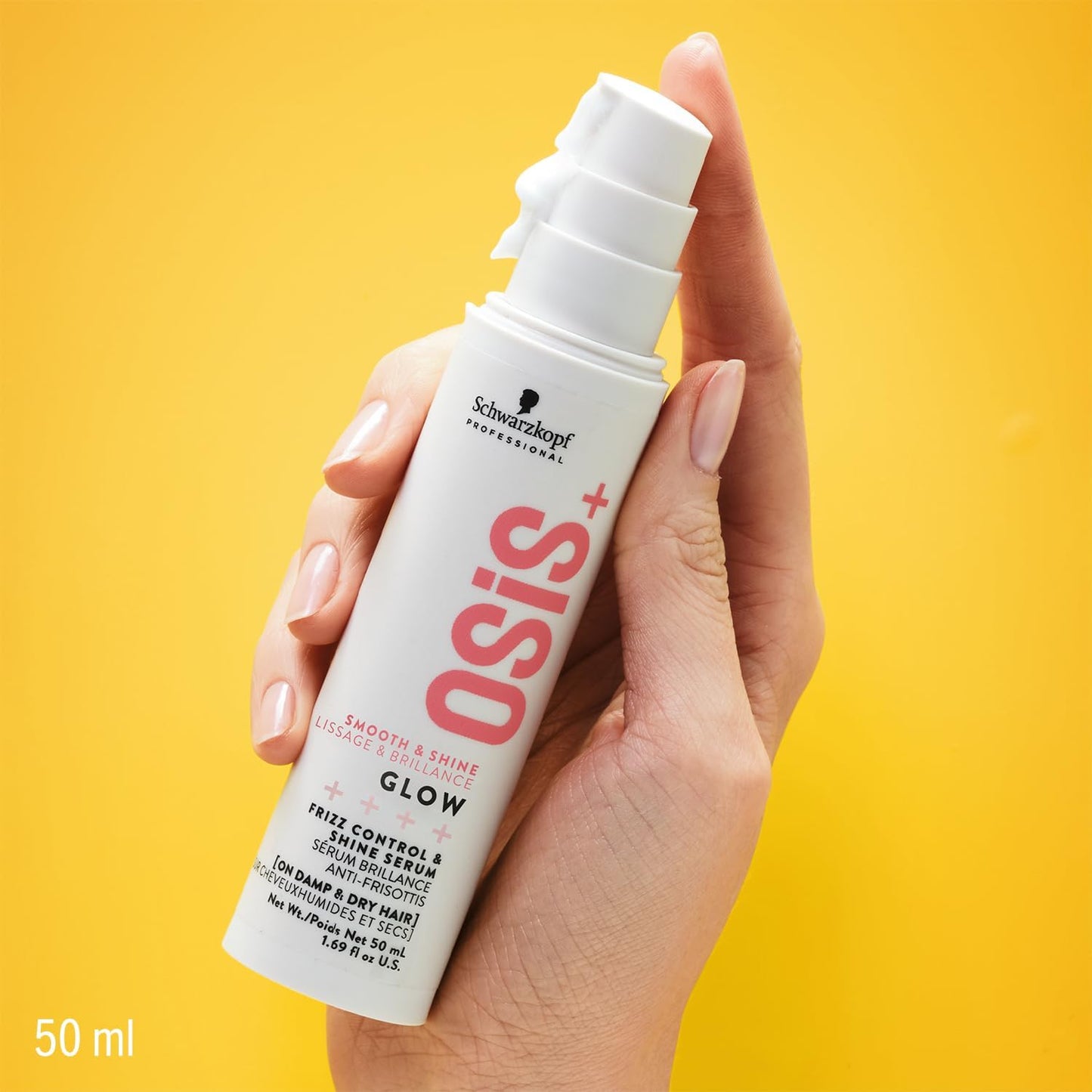 Schwarzkopf Professional OSiS Glow Sérum Anti Frisottis Brillance Sans Silicone Protection Thermique Pour Cheveux Ternes Rêches Facilite Le Coiffage Léger 50 ml