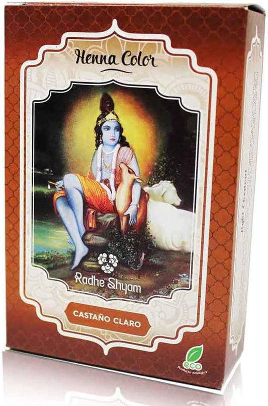 Coloration Semi-permanente Henna Radhe Shyam Shyam Henna Marron léger (100 g)