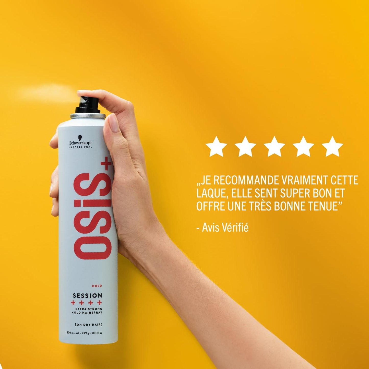 Schwarzkopf Professional OSiS Session Laque Cheveux Longue Durée Résistante Au Vent Finition Lisse Anti Humidité Protection Thermique Fixation Très Forte 300 ml
