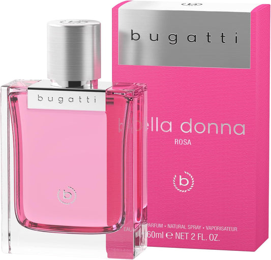 bugatti Parfum pour femme Bella Donna Rose EDP 60 ml I Parfum floral fruité pour femme pour tous les âges et toutes les occasions I Combinaison élégante de citron, framboise, pétales de rose et musc I
