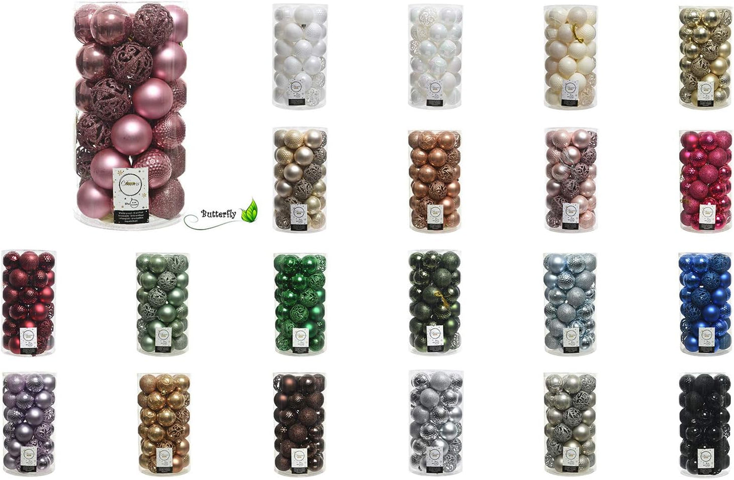 Boules de Noël Decoris Blanc (37 Pièces)
