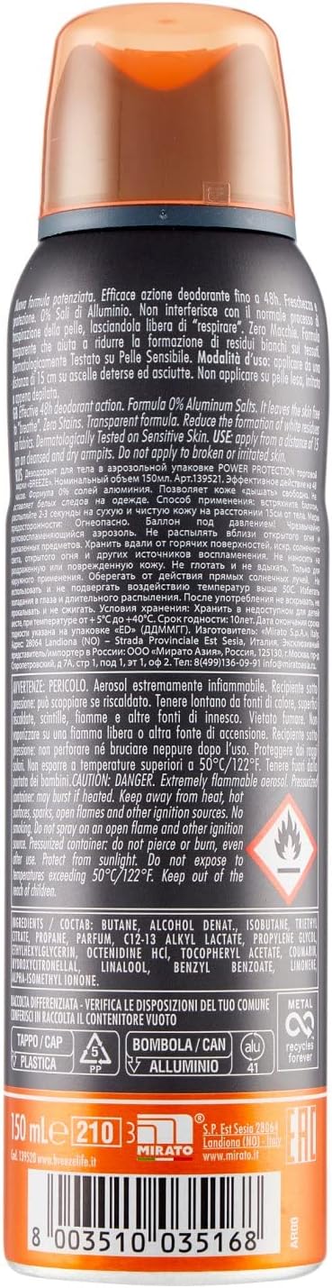 BREEZE | Déodorant Spray Dry Protection, Breeze Men, 1 x 150 ml