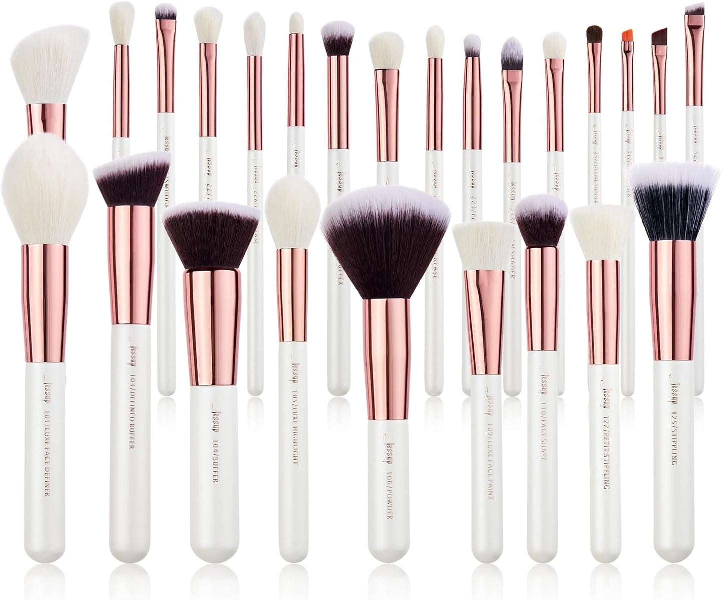 Jessup Pinceaux Maquillages 25pcs Ensemble Picneau à Maquillage Professionnel Pinceau Teint,Poudre,Fard à Paupières,Eye-Liner,Correcteur Pinceaux Kit Synthétiques Naturelles Noir/Or Rose T155