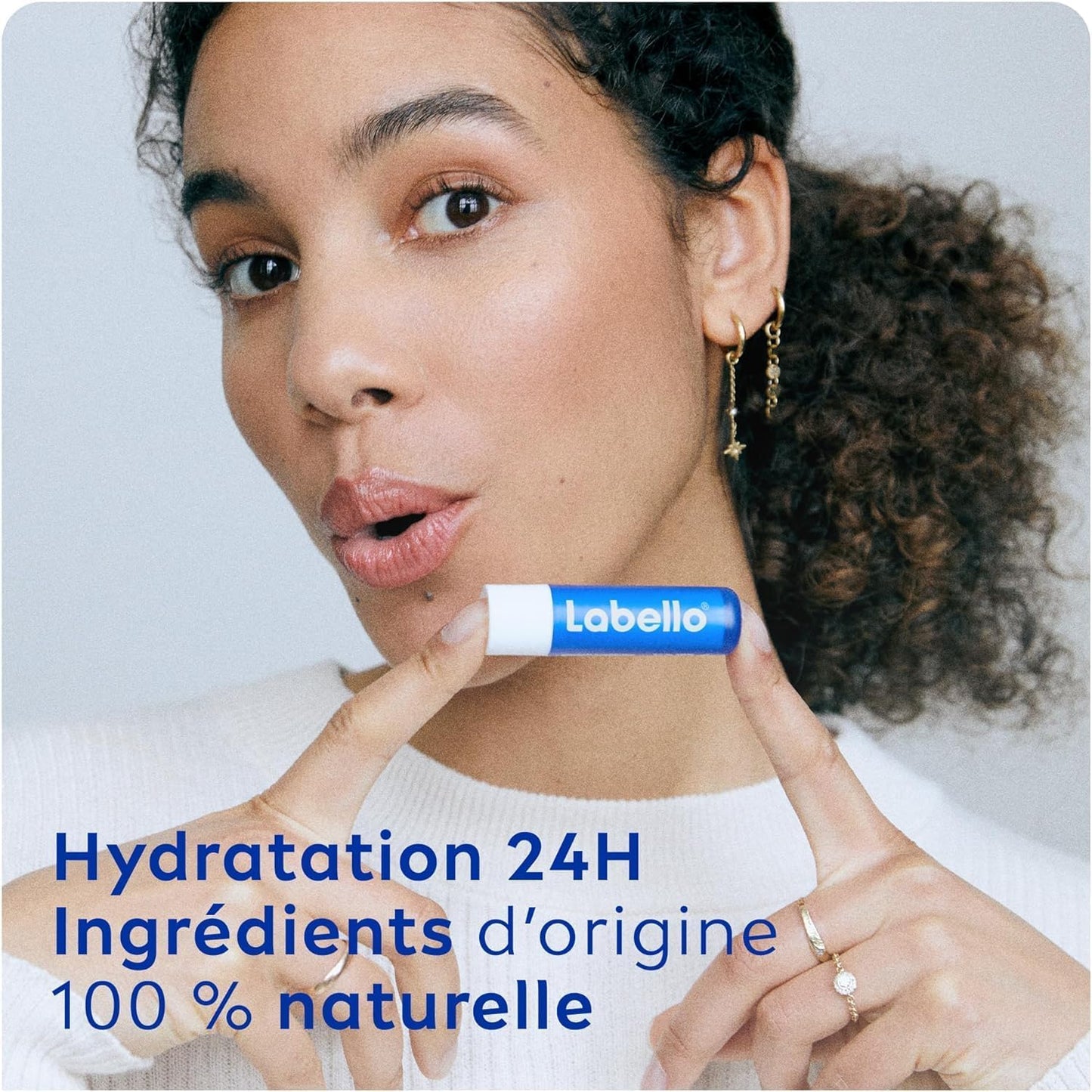LABELLO Original (1 x 4,8g), Baume à lèvres enrichi en huiles naturelles et à la texture onctueuse, Soin des lèvres Hydratation longue durée pendant 24H