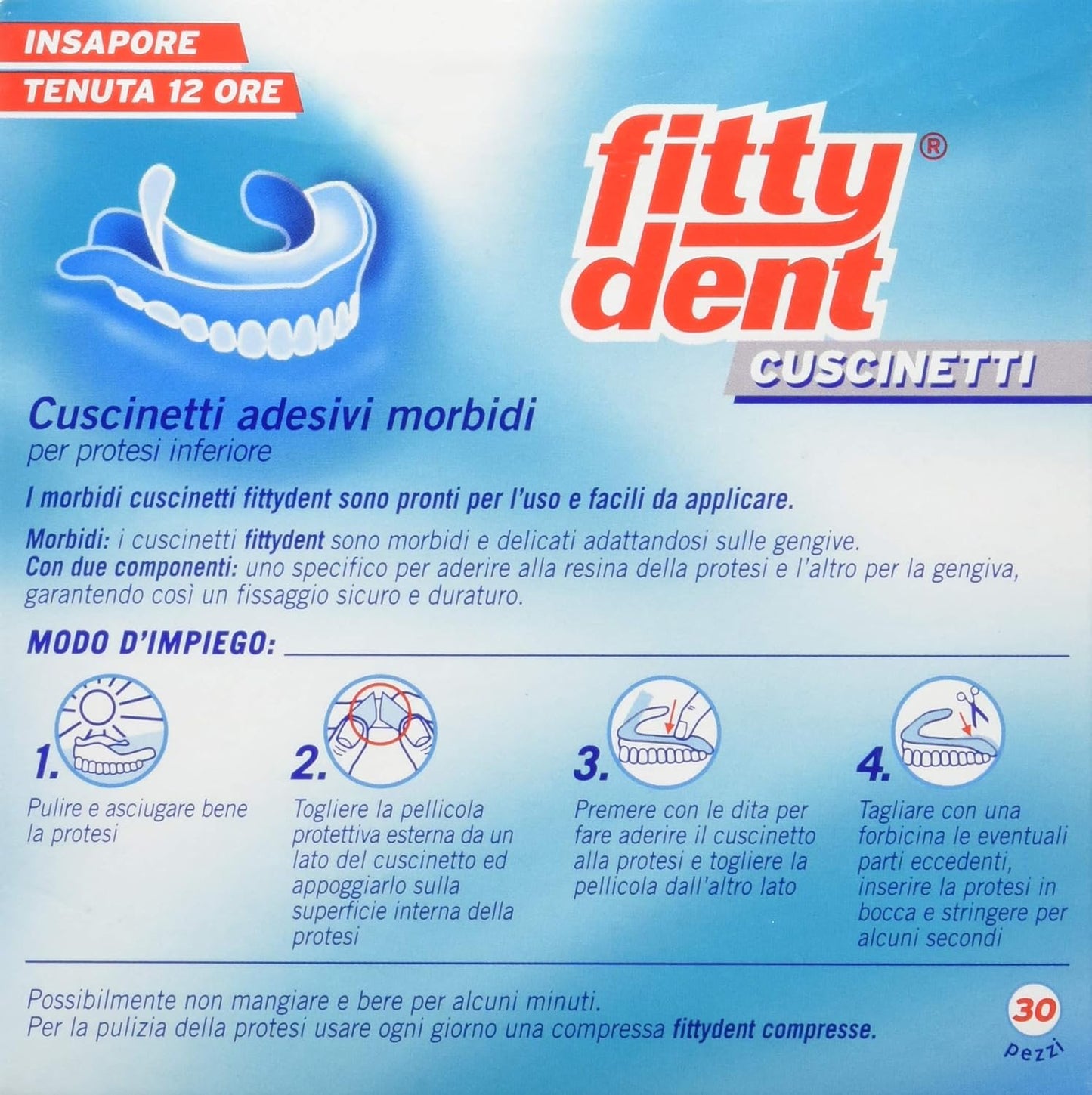 Fittydent-Cuscinetti Adesiv 30Pz