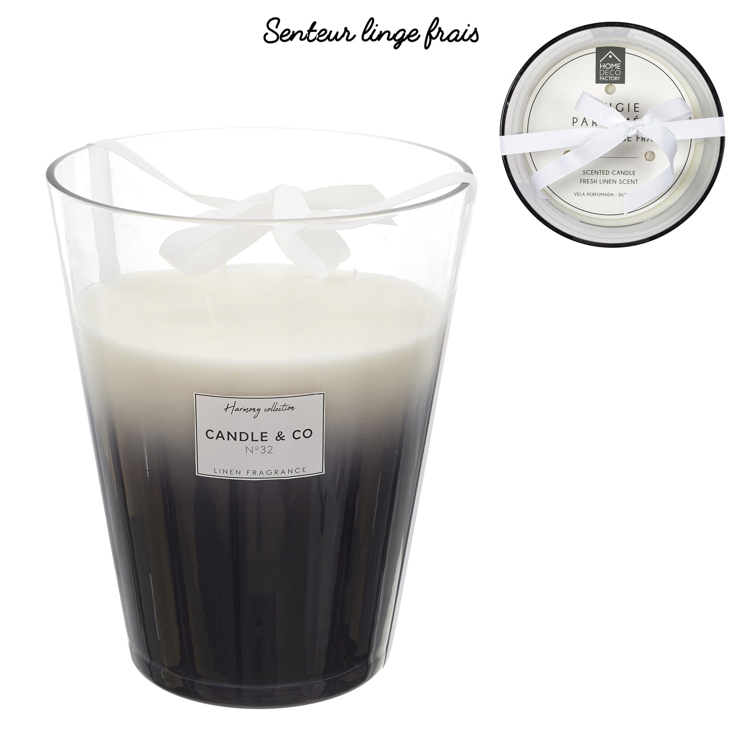 Bougie Parfumee Vase Noir Harmony H23Cm