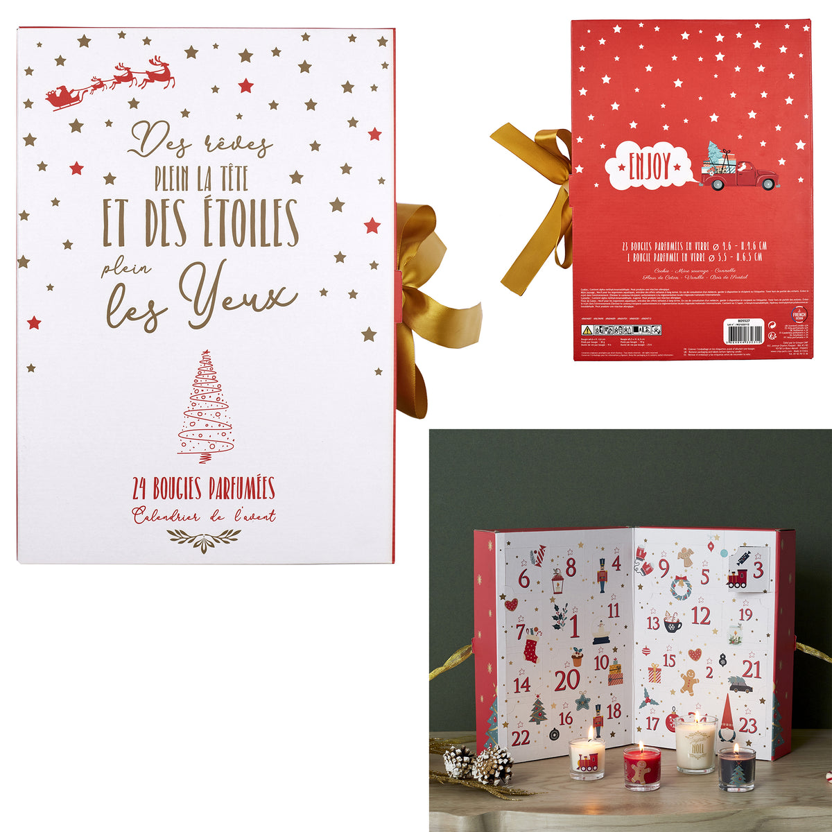 Bougie Parfumee X24 Calendrier Noel Tradi