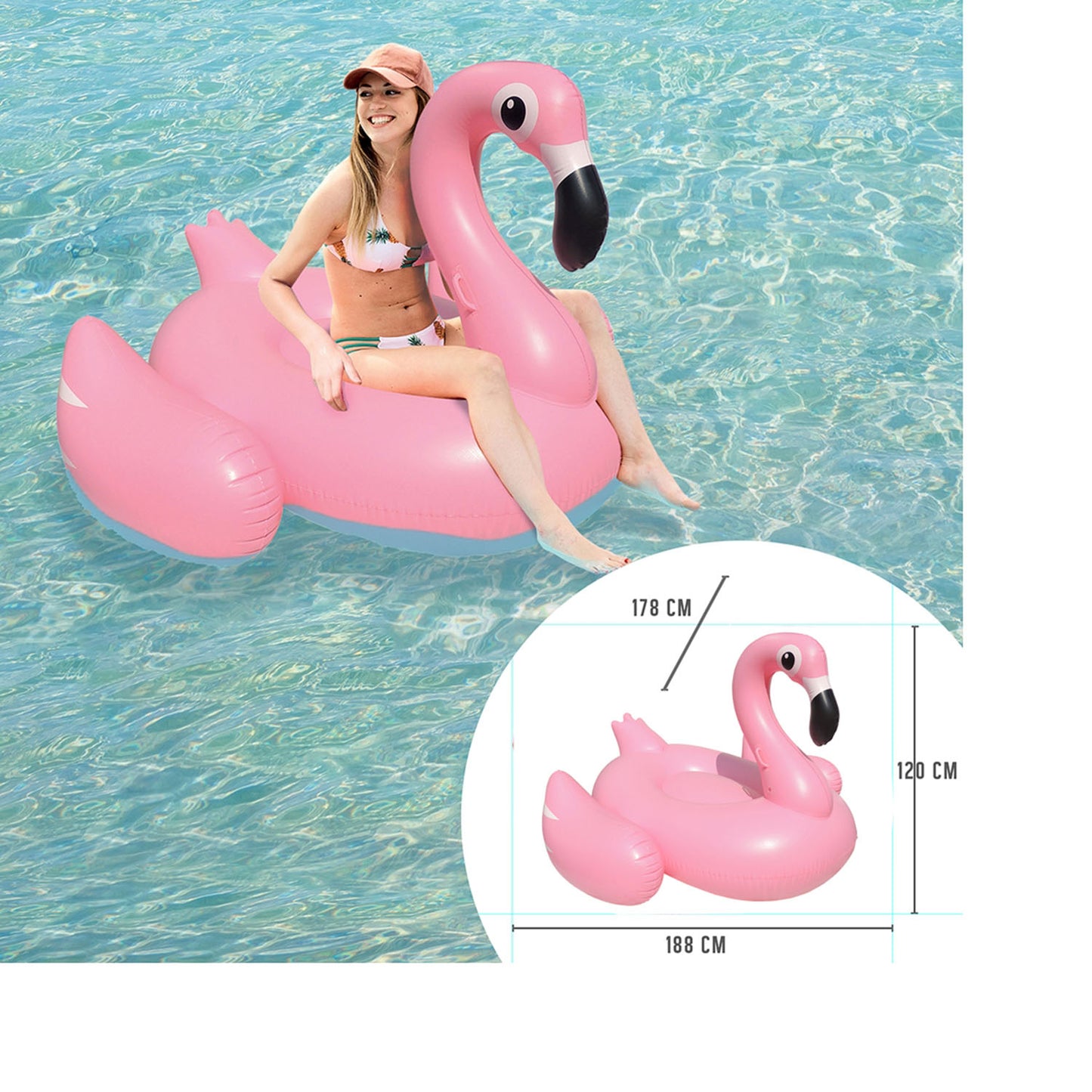 Bouee Gonflable Flamant Xl 188Cm
