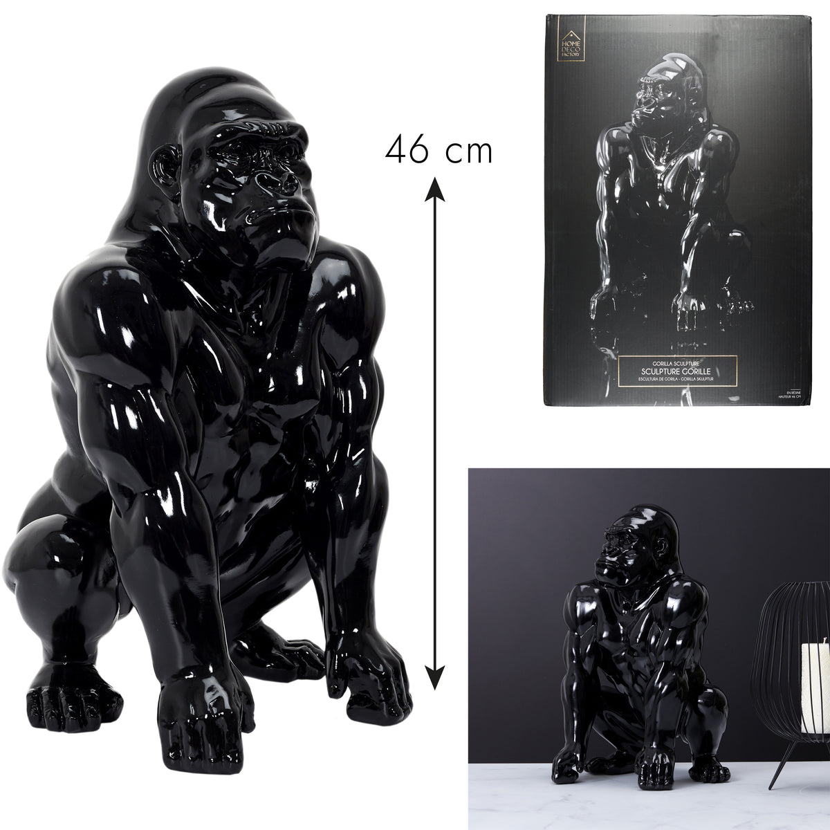 Gorille Noir Deco 46Cm