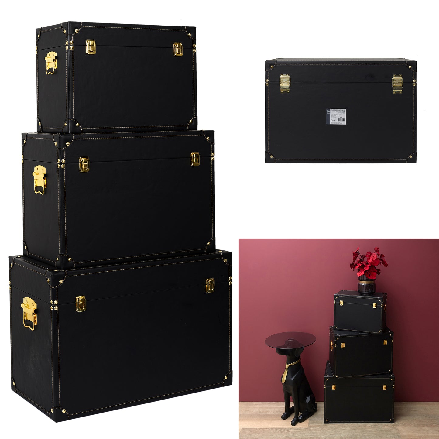 Malles Deco Noir Et Or