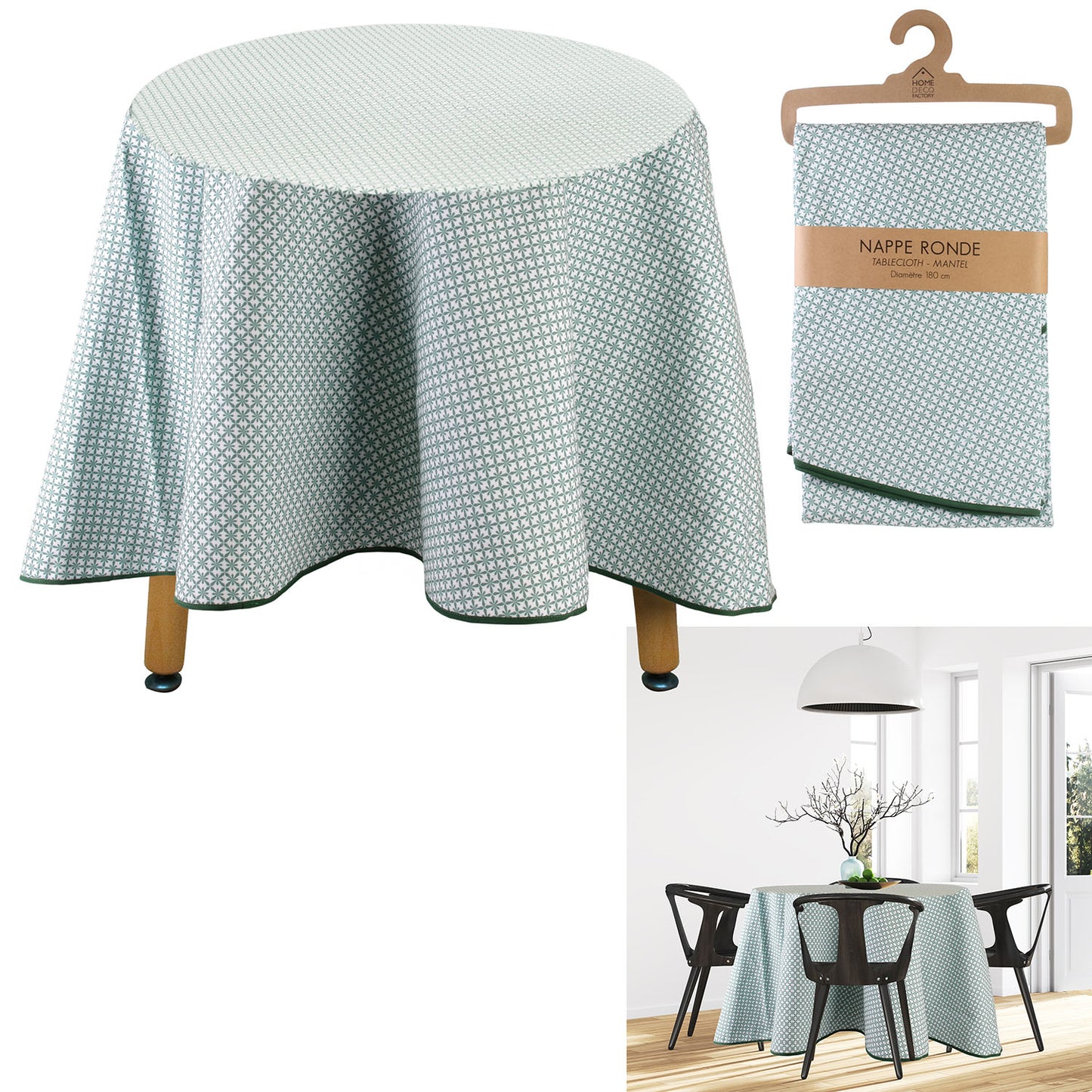 Nappe Ronde Feuillage 180Cm