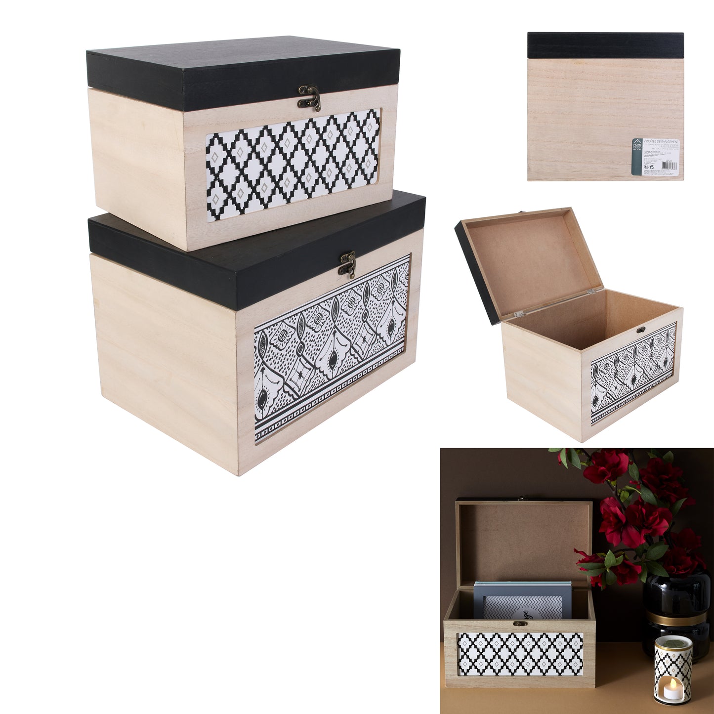 Boite De Rangement Bois X2 Mirage