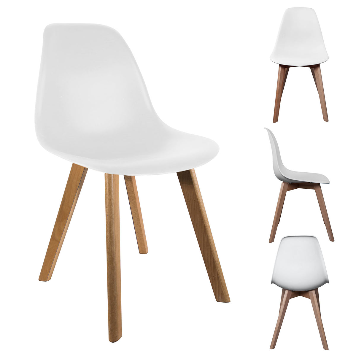 Chaise Scandinave Enfant Coque Pp Blanche