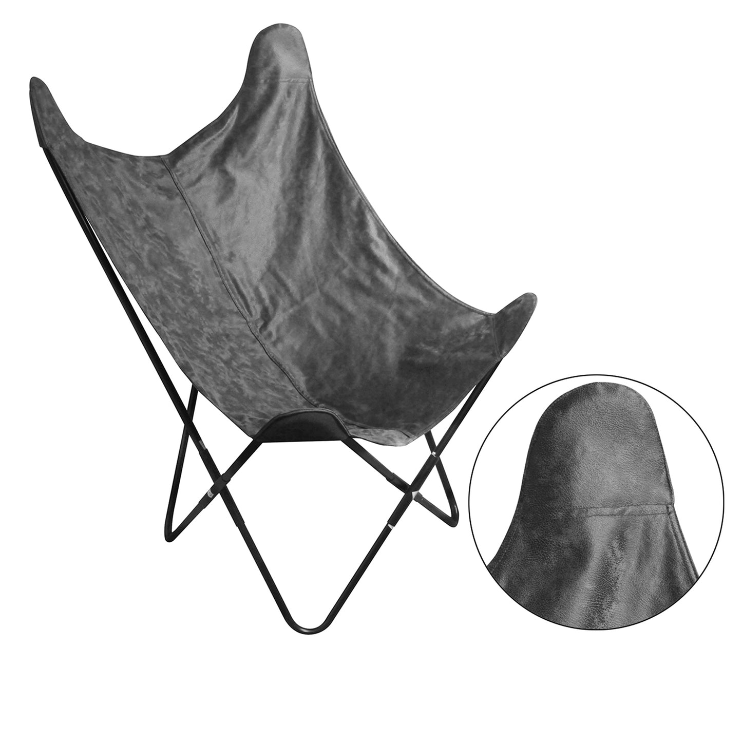 Fauteuil Papillon Suedine Gris