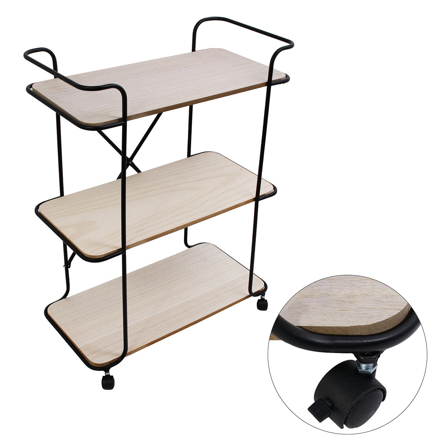 Desserte Indus 3 Niveaux Bois 62X30X83.5Cm