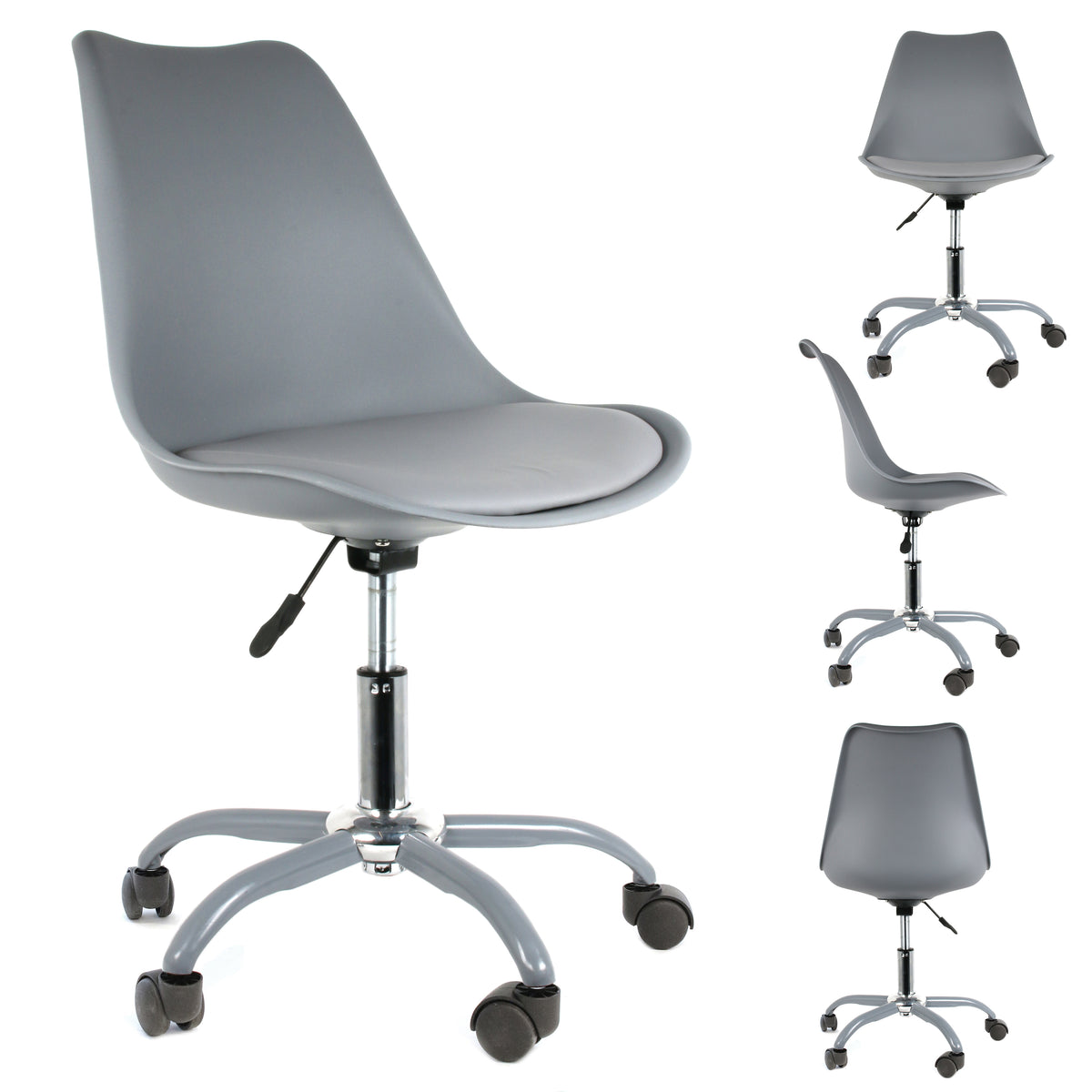 Chaise A Roulettes Kiruna Gris