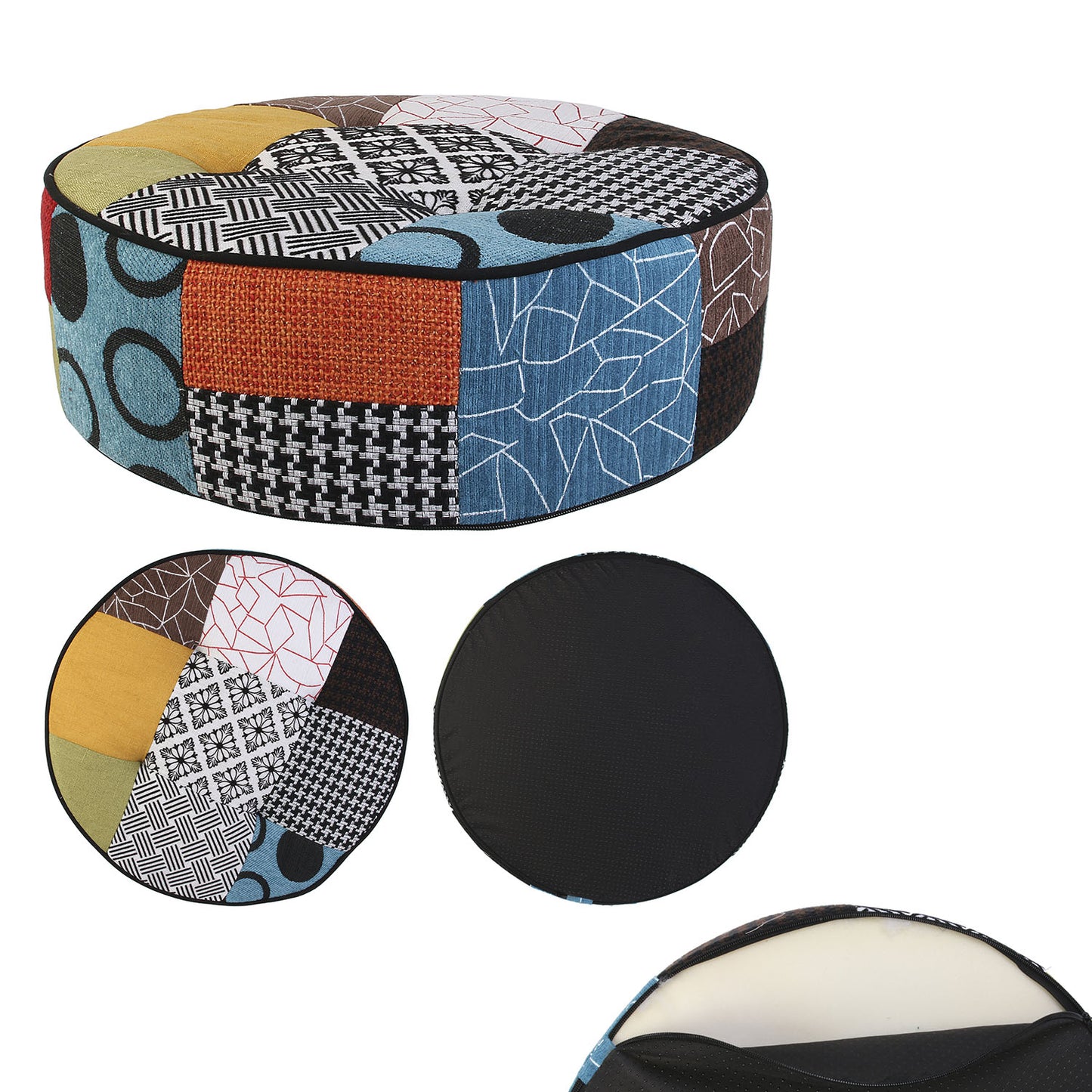 Pouf Rond Patchwork