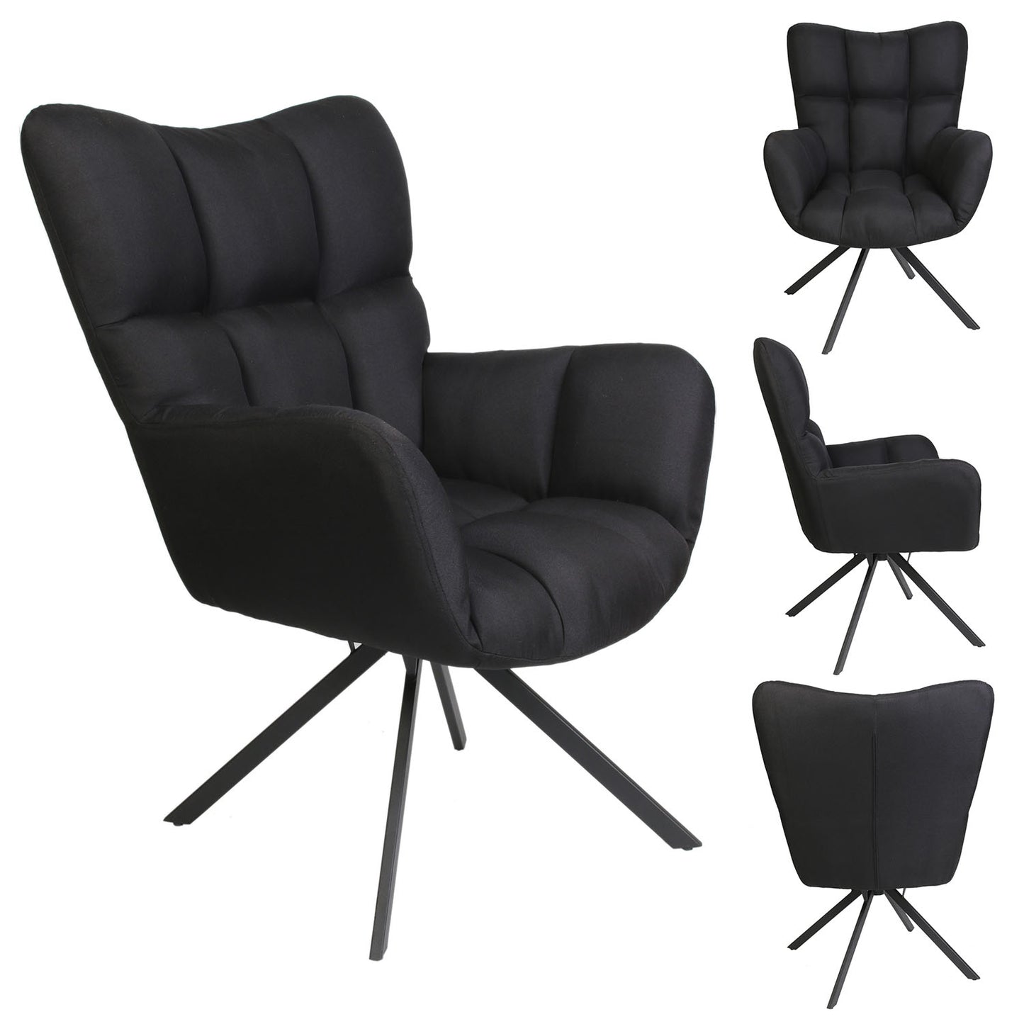 Fauteuil Pivotant Washington Noir