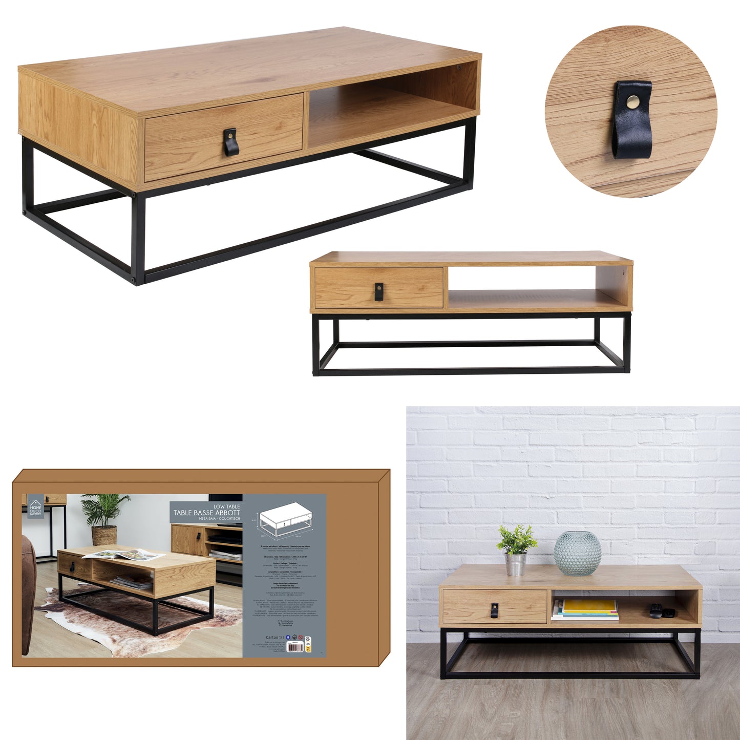 Table Basse Bois Et Metal Abbott