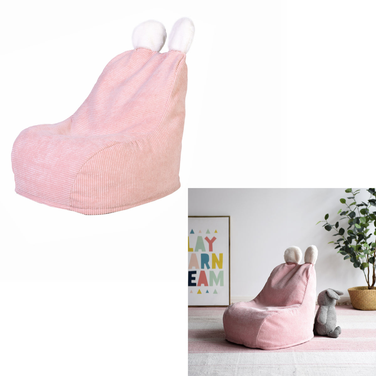 Fauteuil Poire Enfant Rose Ted