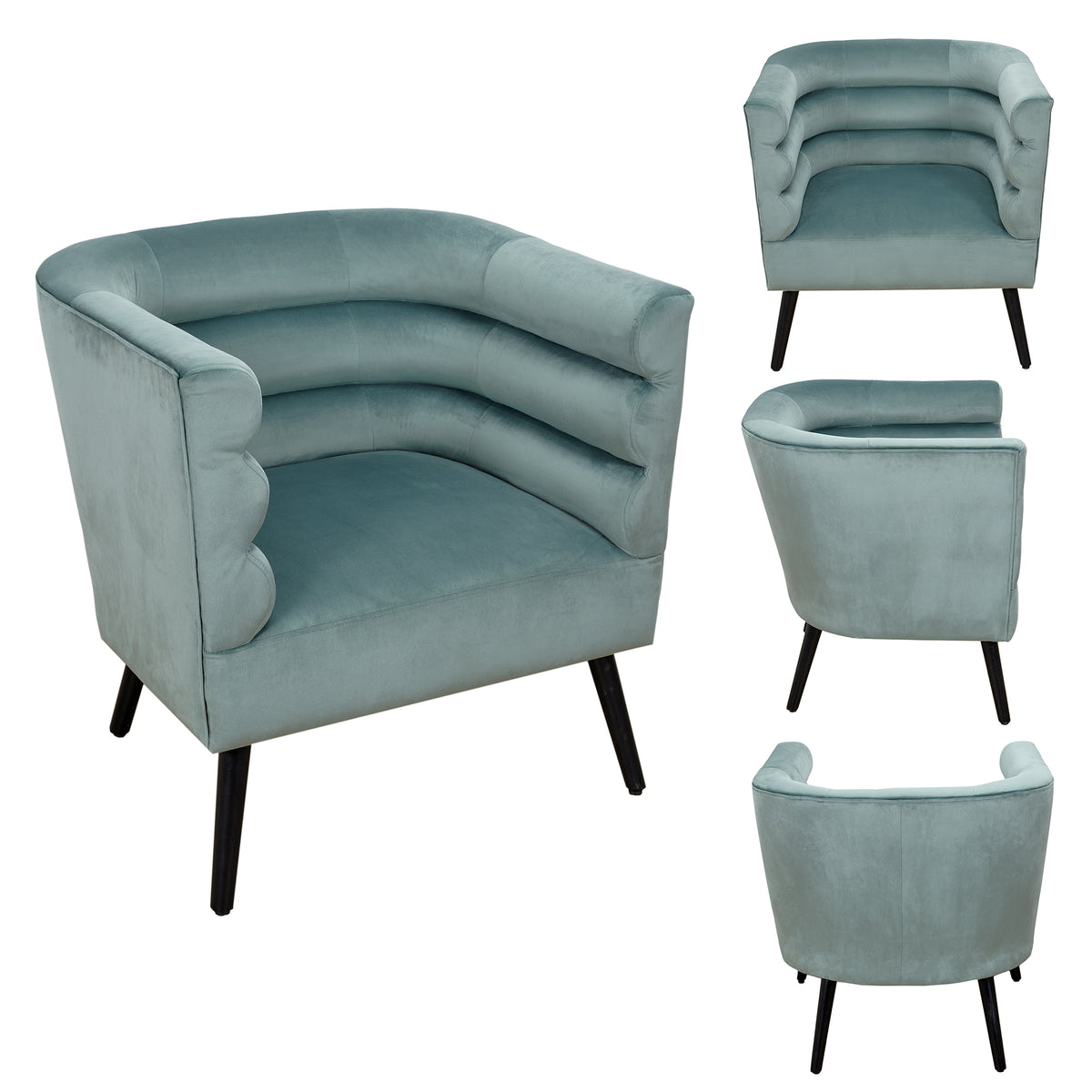 Fauteuil Amelia Velours Vert