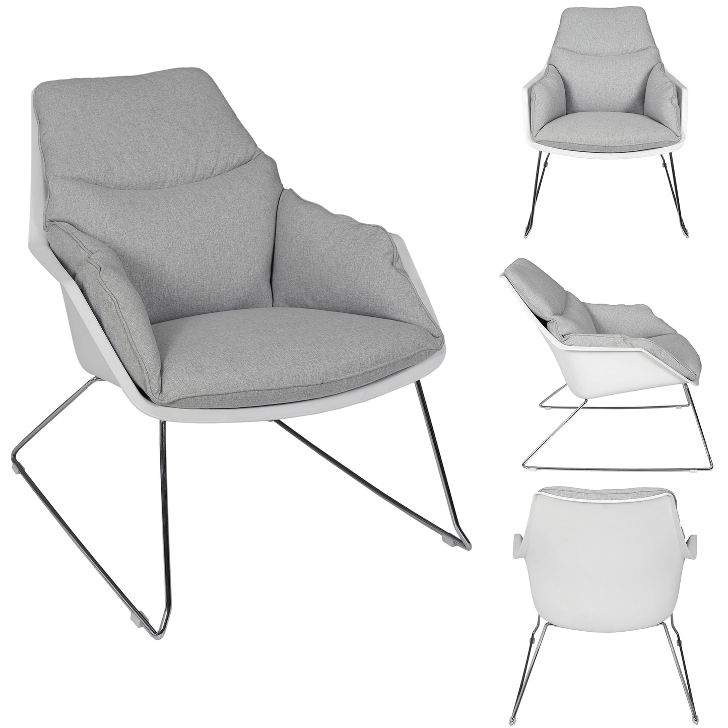 Fauteuil Mora Tissu Gris