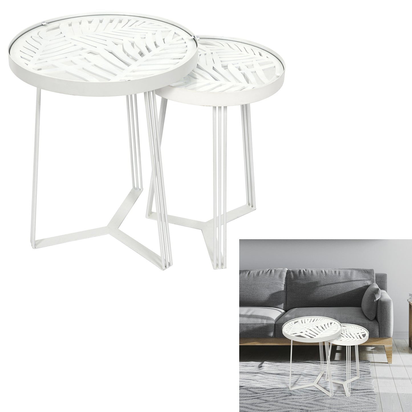 Table Gigogne Wild Blanc X2