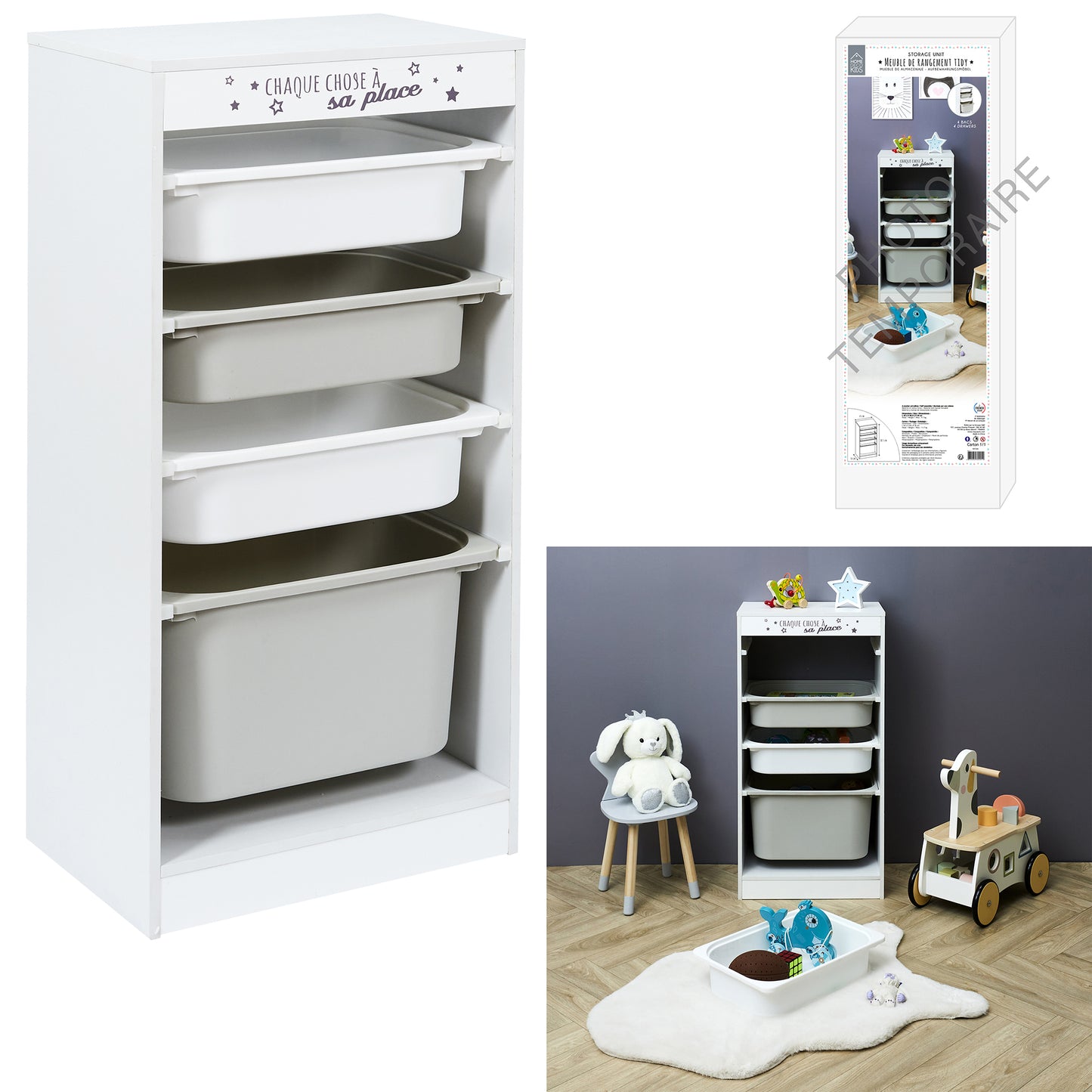 Meuble De Rangement Enfant Tidy 4 Bacs