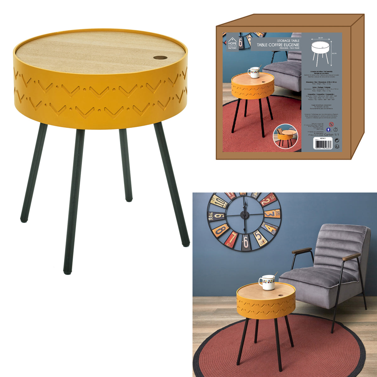Table Coffre Eugenie Moutarde