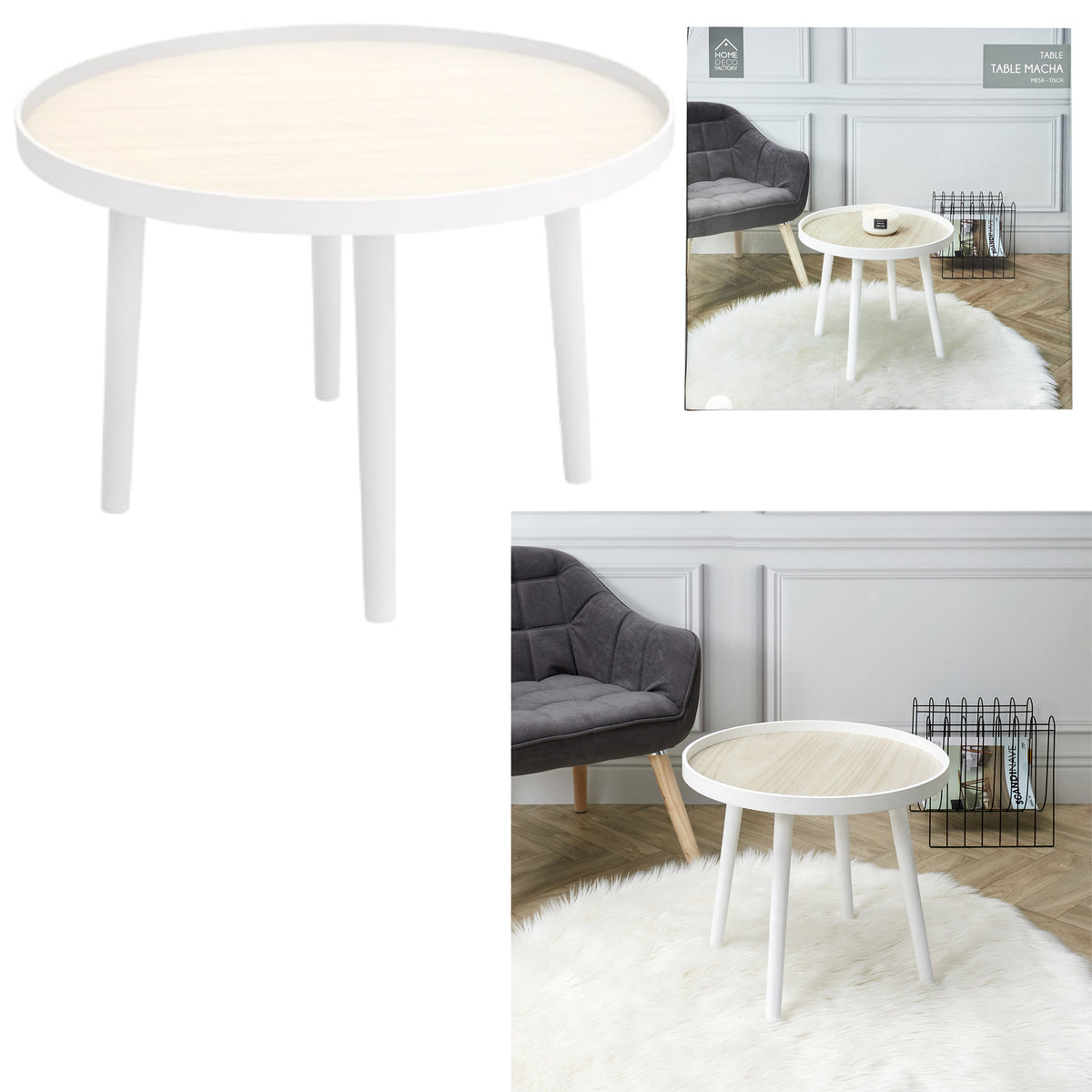Table Plateau Macha Blanc