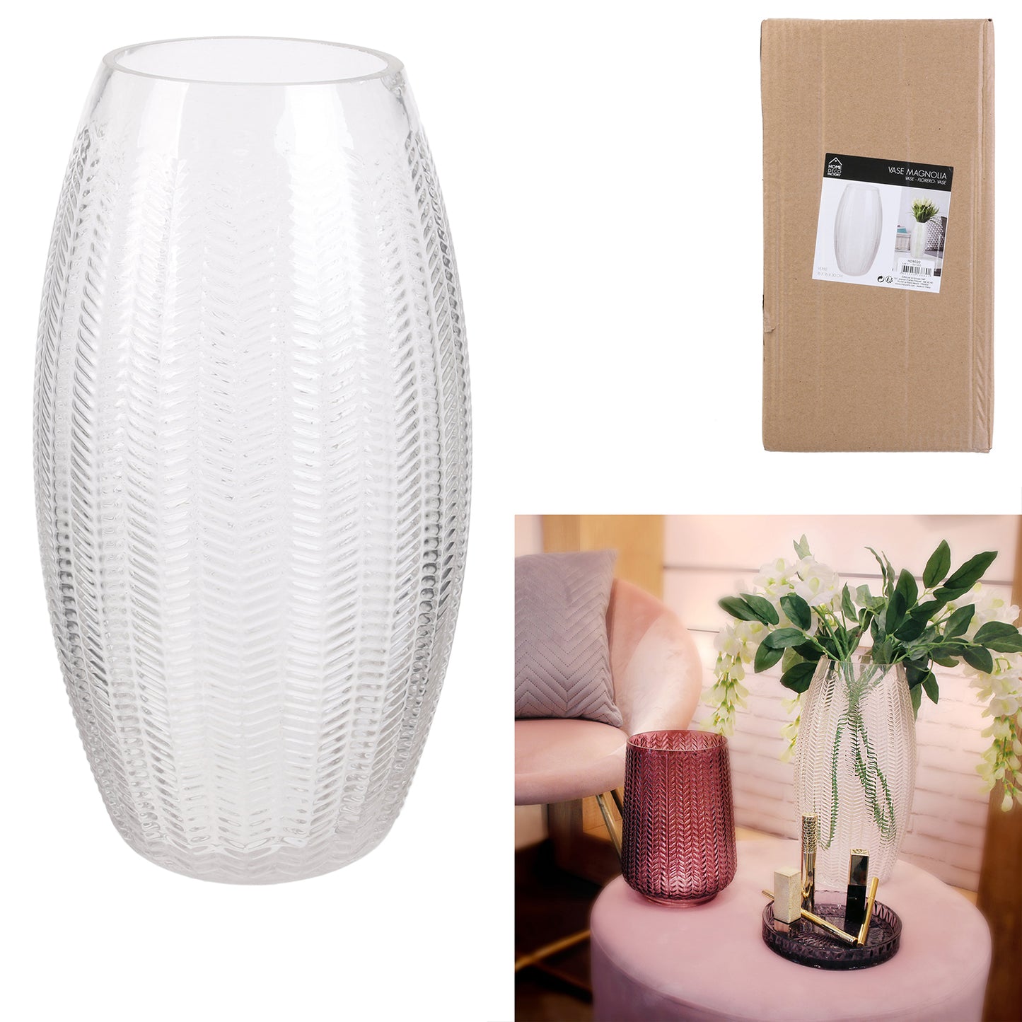 Vase Magnolia Transparent 30Cm