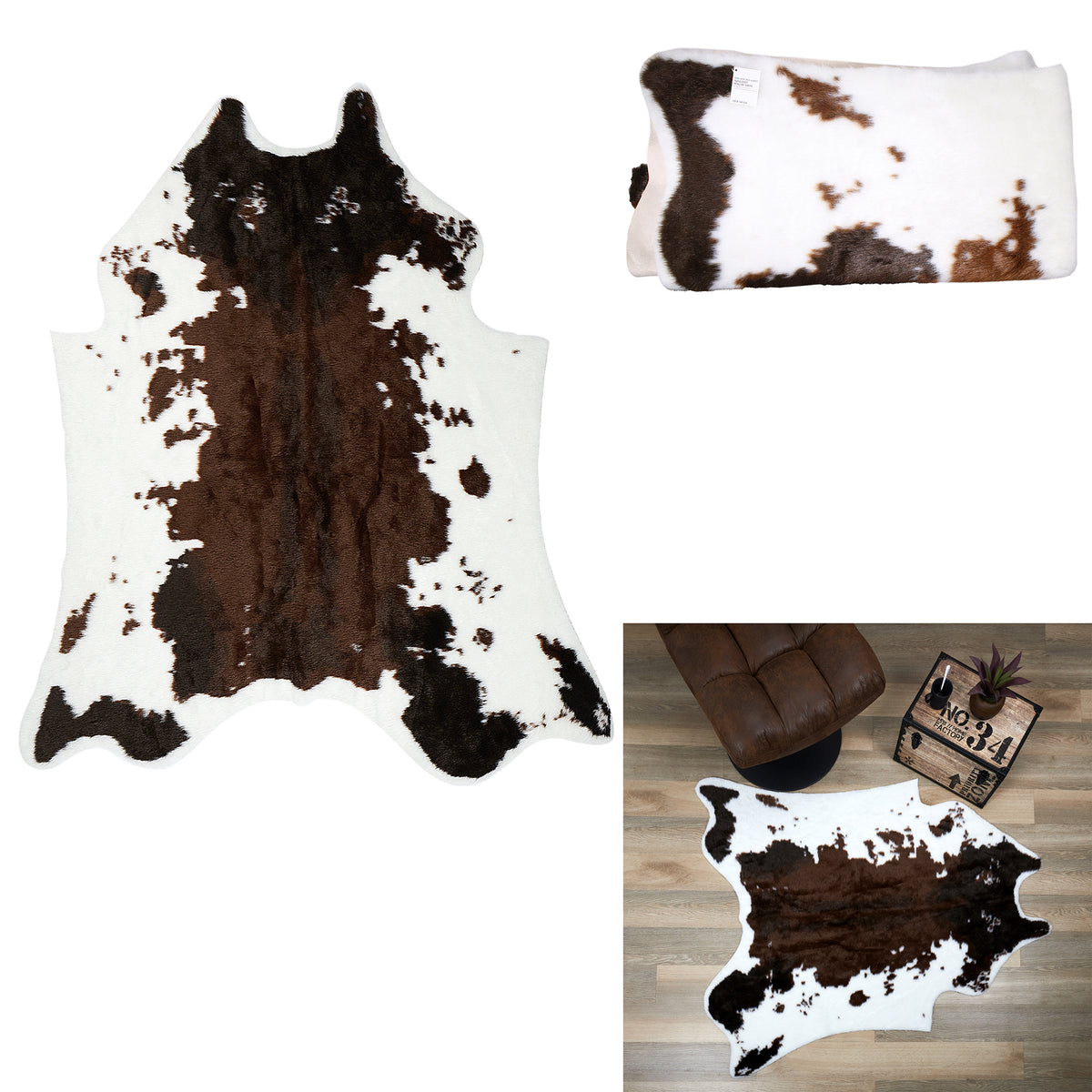 Tapis Effet Peau De Vache 135X140Cm