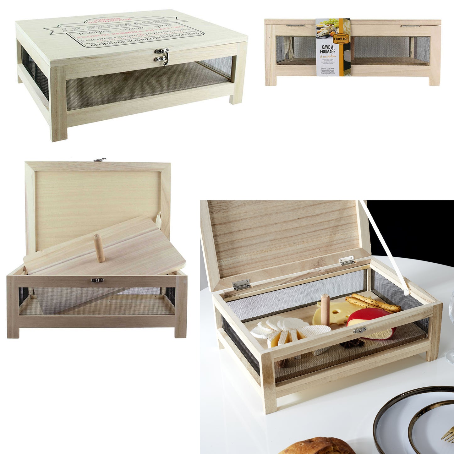 Cave A Fromage Avec Plateau Service Bois