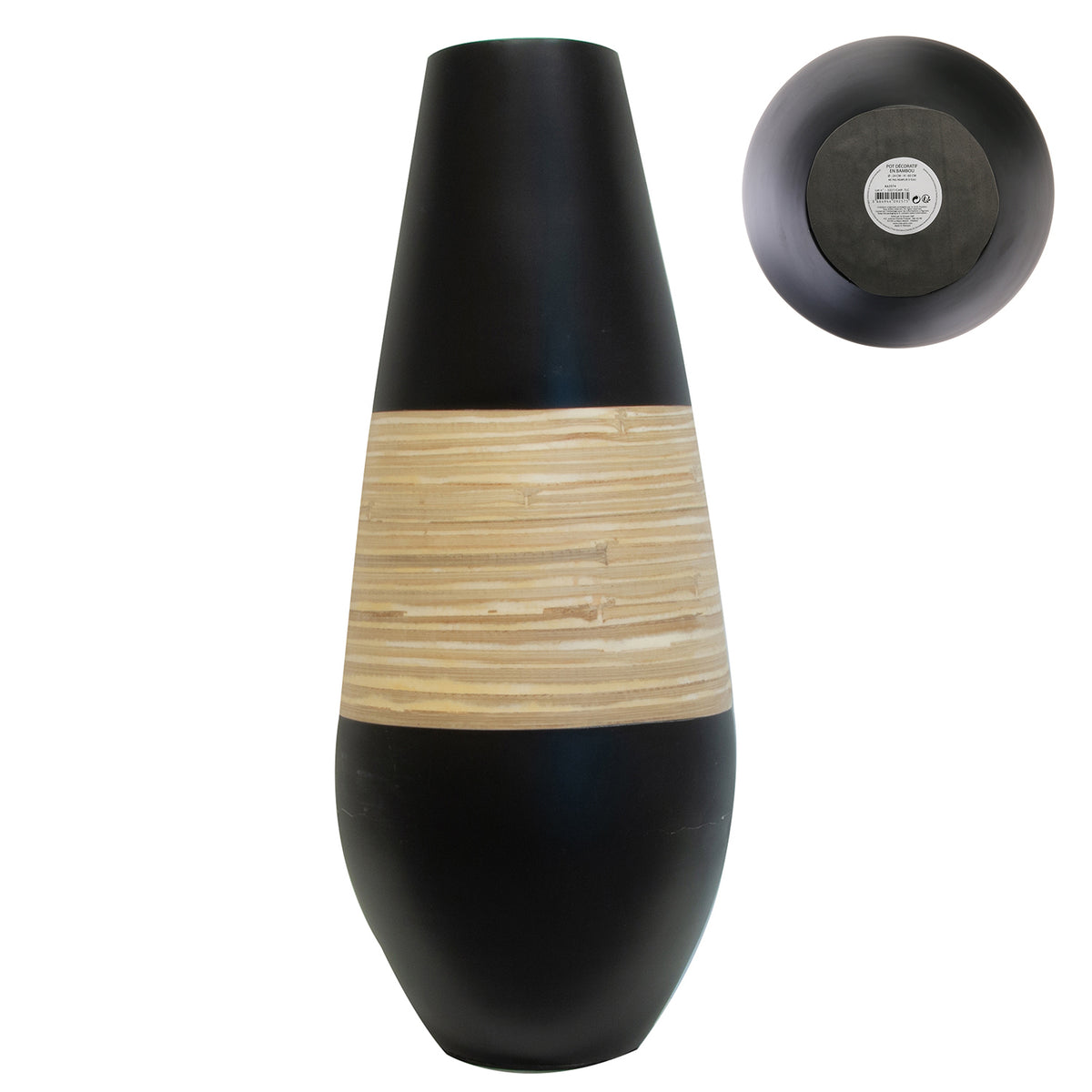 Jarre En Bambou Noir 60Cm