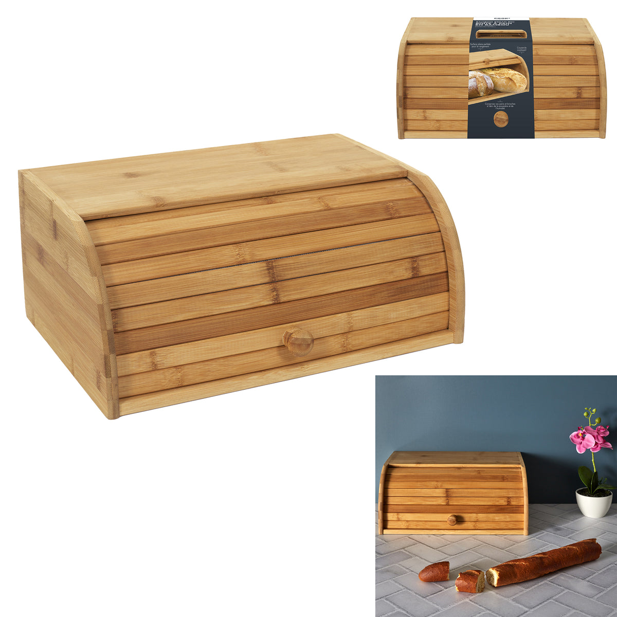Boite A Pain Bambou 40X16Cm