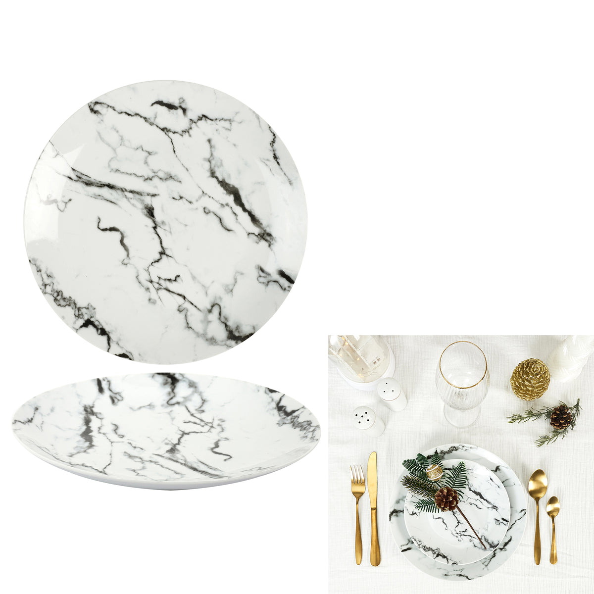 Service 12 Pieces Marbre