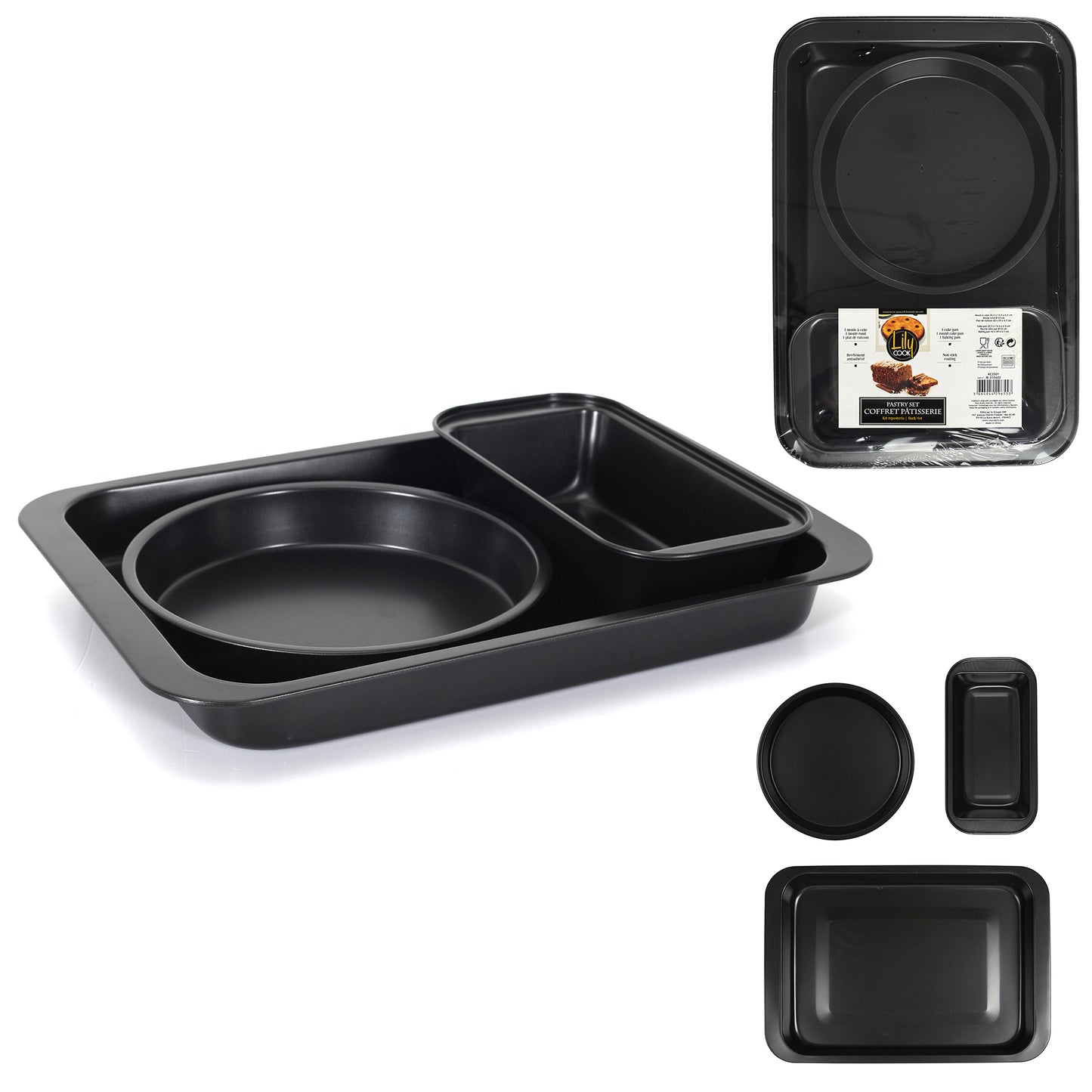 Coffret Patisserie 3 Moules Carbon Steel