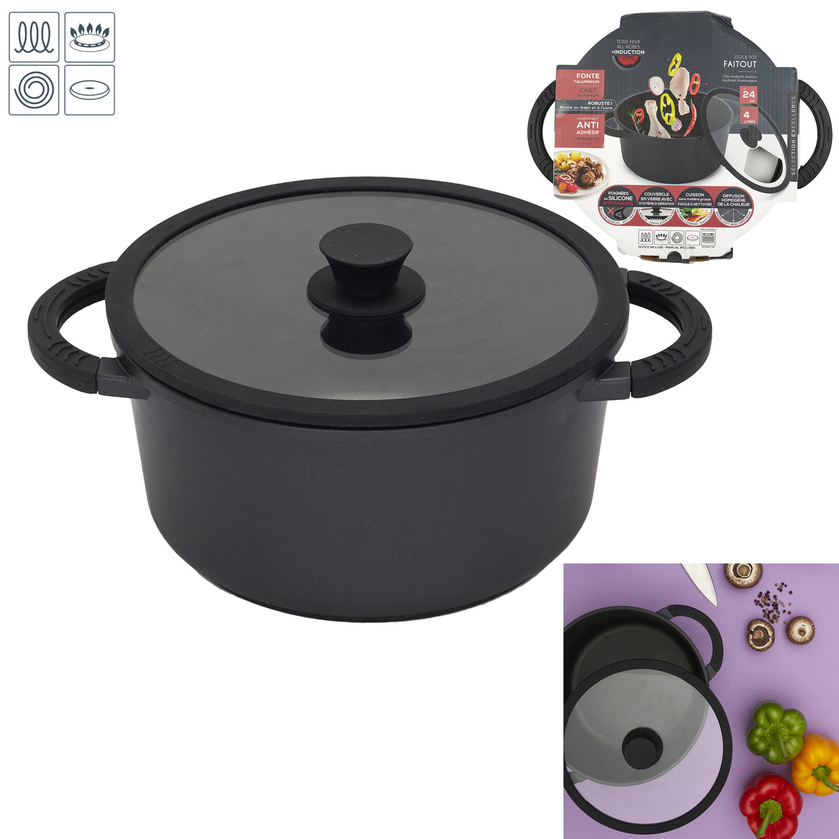 Faitout Fonte Aluminium 24Cm
