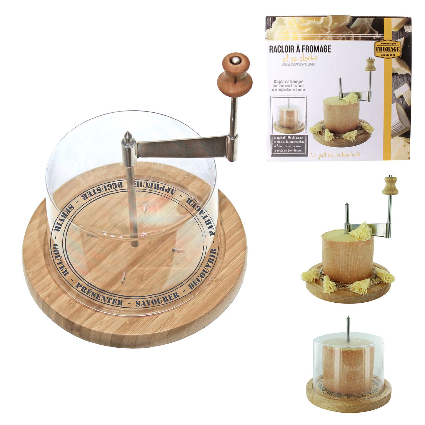 Racloir A Fromage Avec Cloche 18Cm