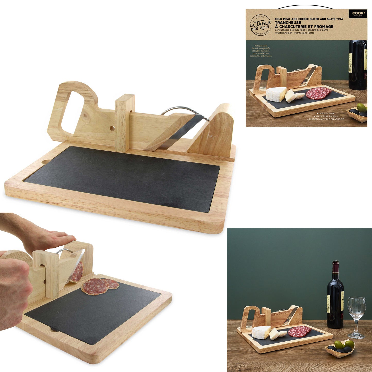 Trancheuse A Charcuterie Avec Plateau Ardoise