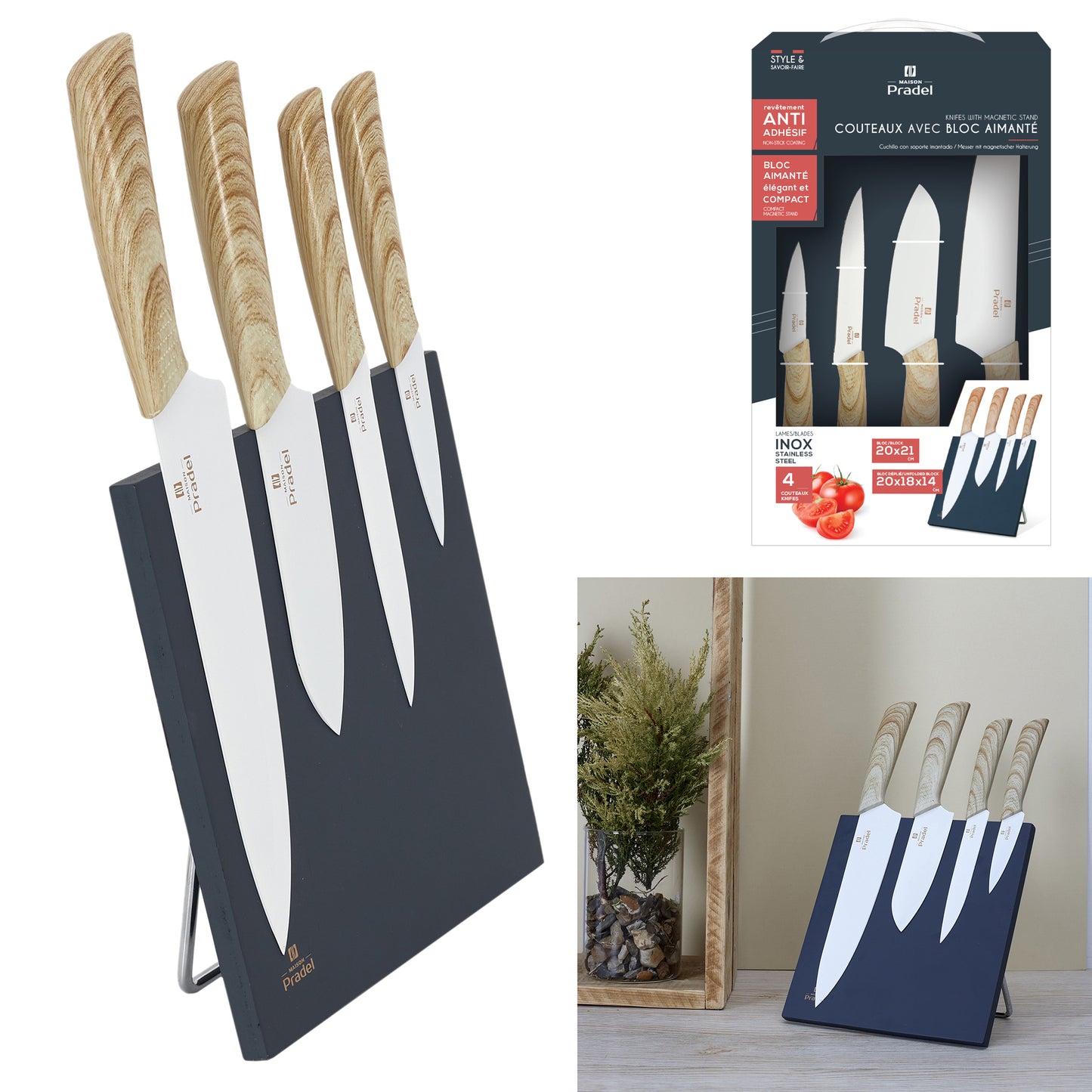 Couteau X4 Avec Support Aimante