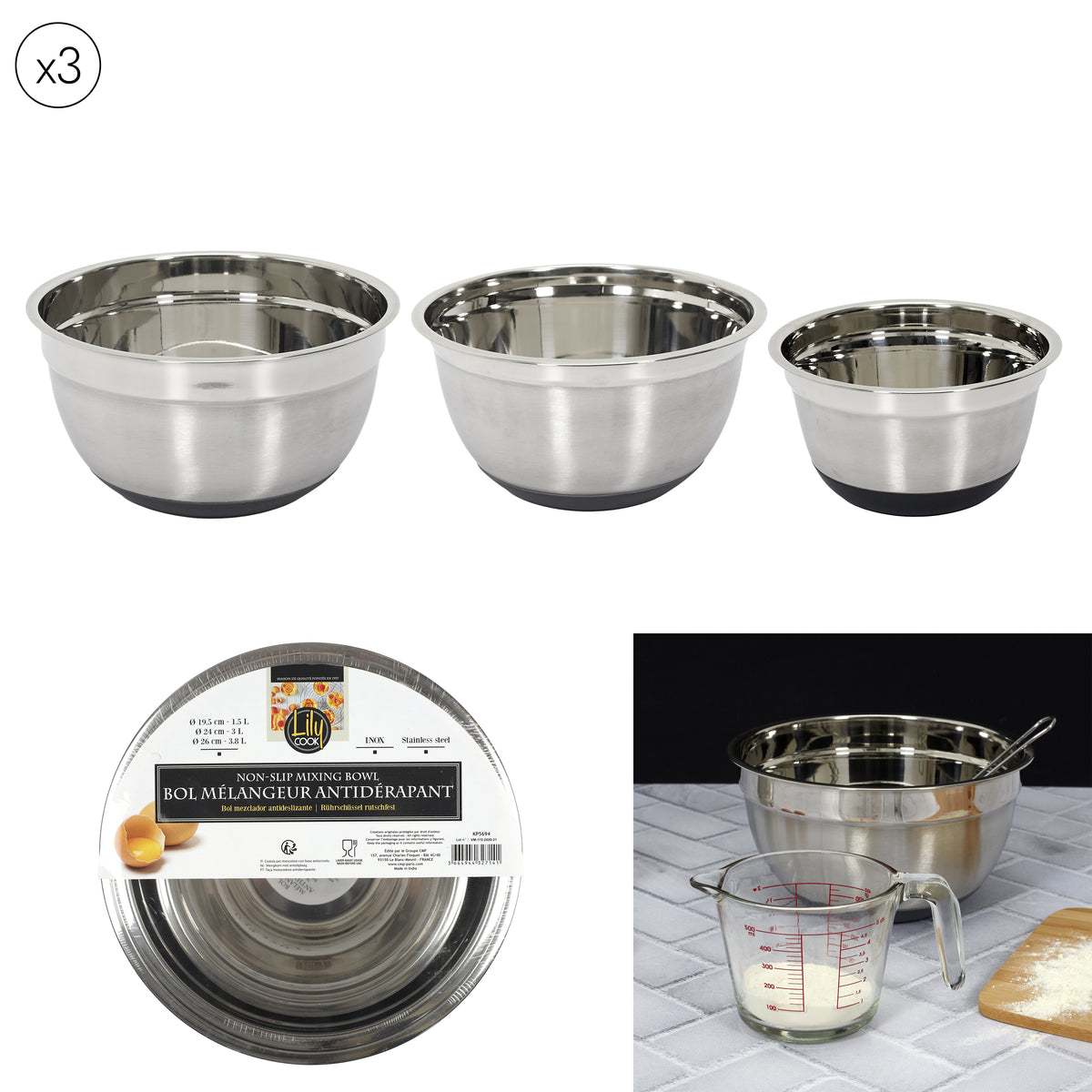 Bol Patissier Antiderapant X3