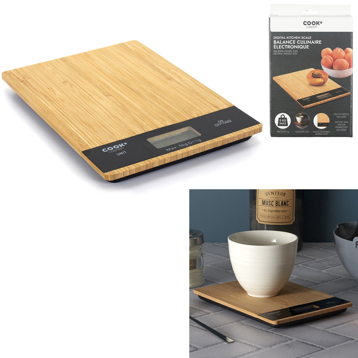 Balance De Cuisine Rectangulaire Bambou 5Kg