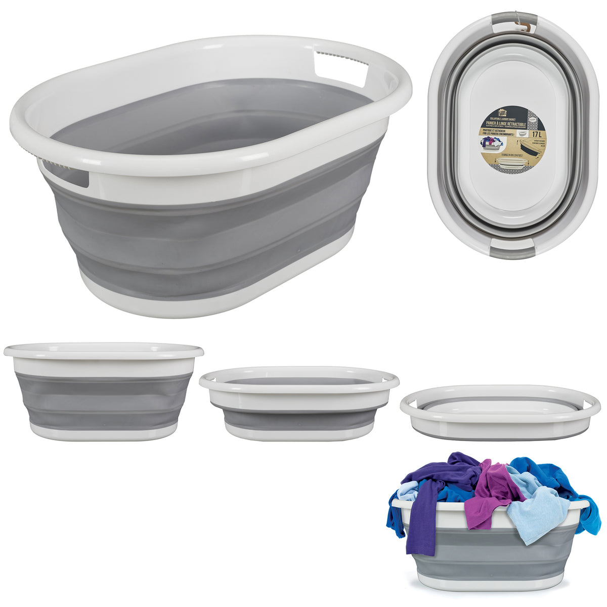 Panier A Linge Retractable 17L