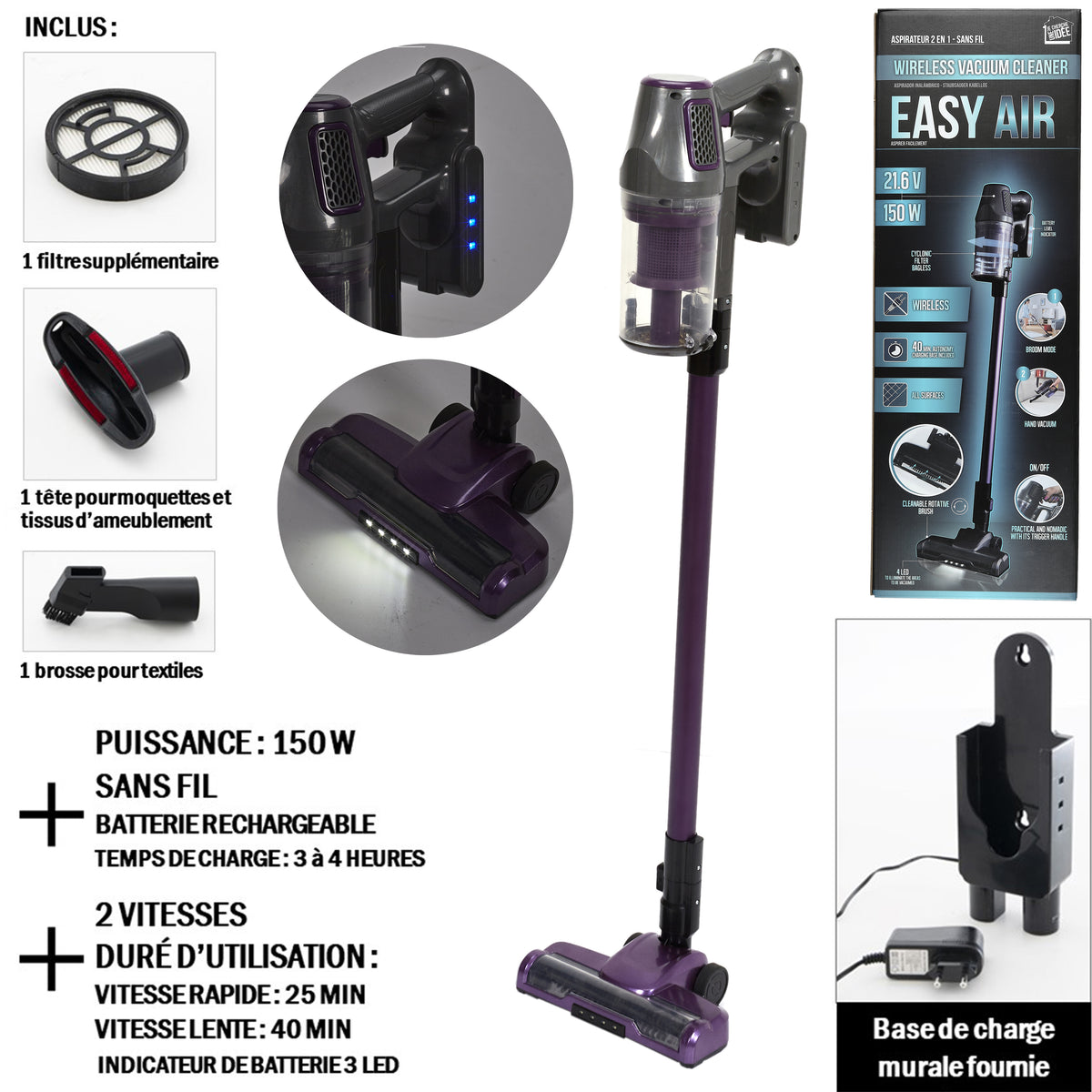 Aspirateur Sans Fil 21.6V