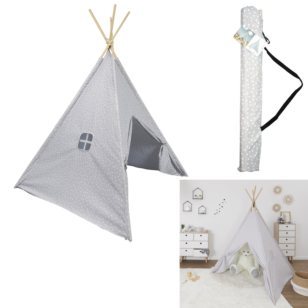 Tipi Gris 120X120X160Cm
