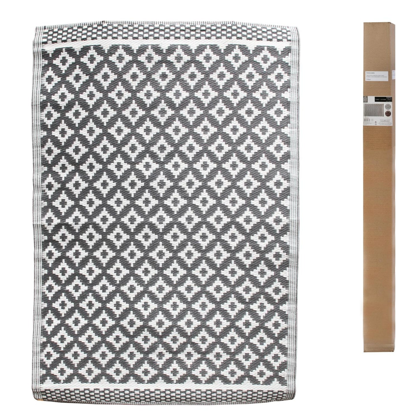 Tapis Polypropylene Gris Fonce 120X180Cm