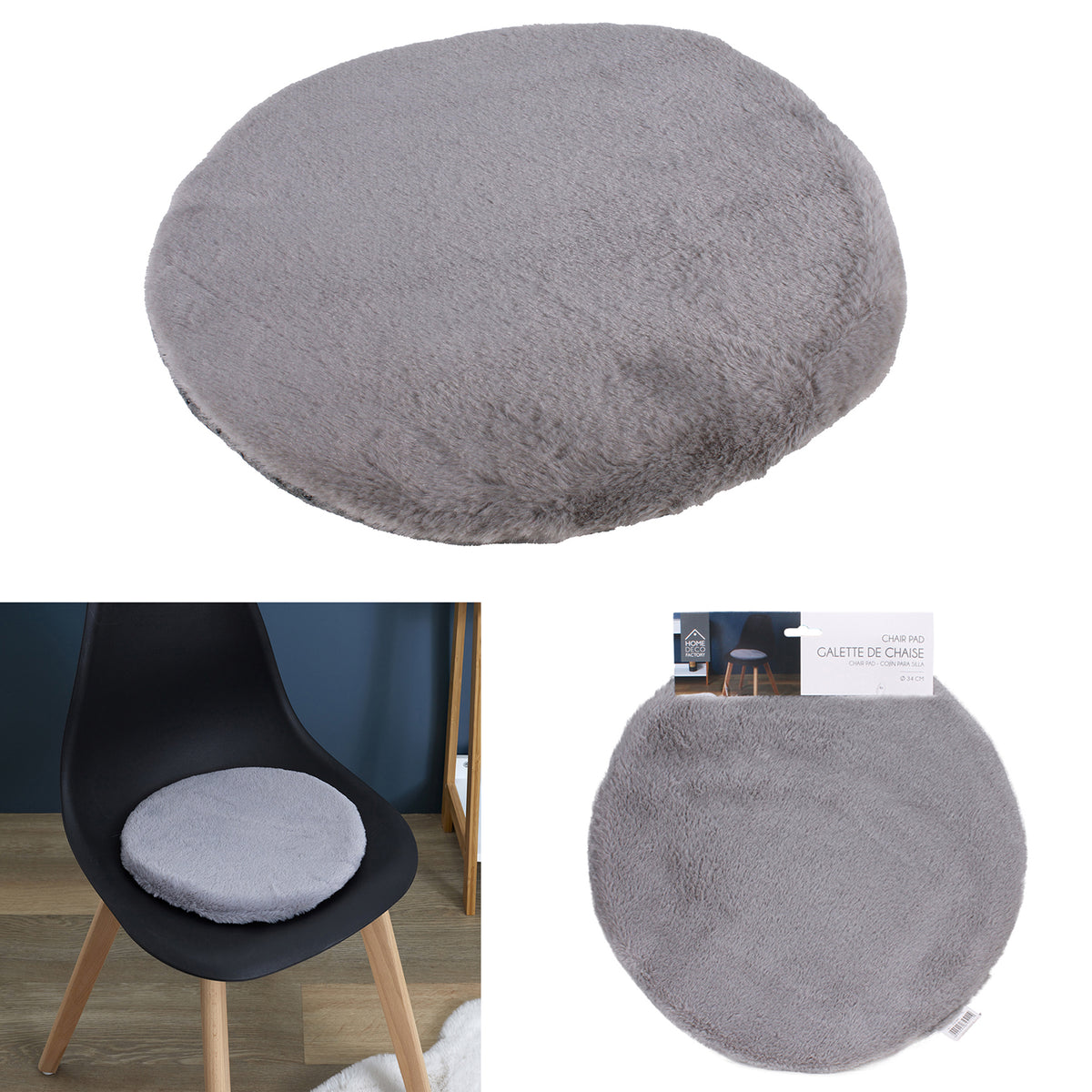 Lot De 6 Galettes Chaise Imit Four Fin Gris 34C